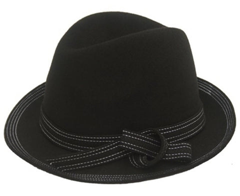 A140-FELT FEDORA WITH KNOTTED BAND