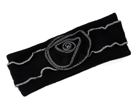 A065-LAMBSWOOL HEADWRAP WITH ROSETTE