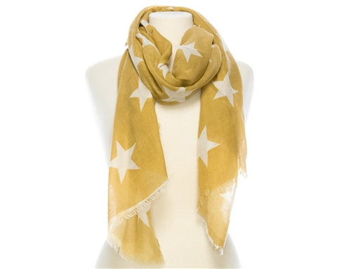 A834-STARS COTTON SCARF