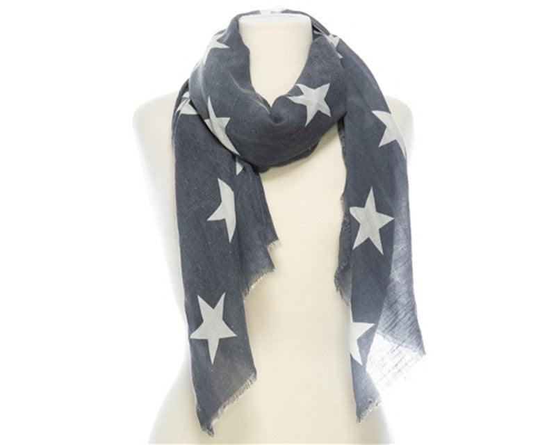 A834-STARS COTTON SCARF