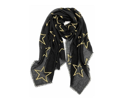 A815-STARS OUTLINE COTTON SCARF