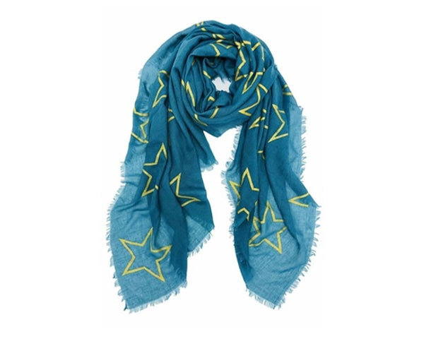 A815-STARS OUTLINE COTTON SCARF