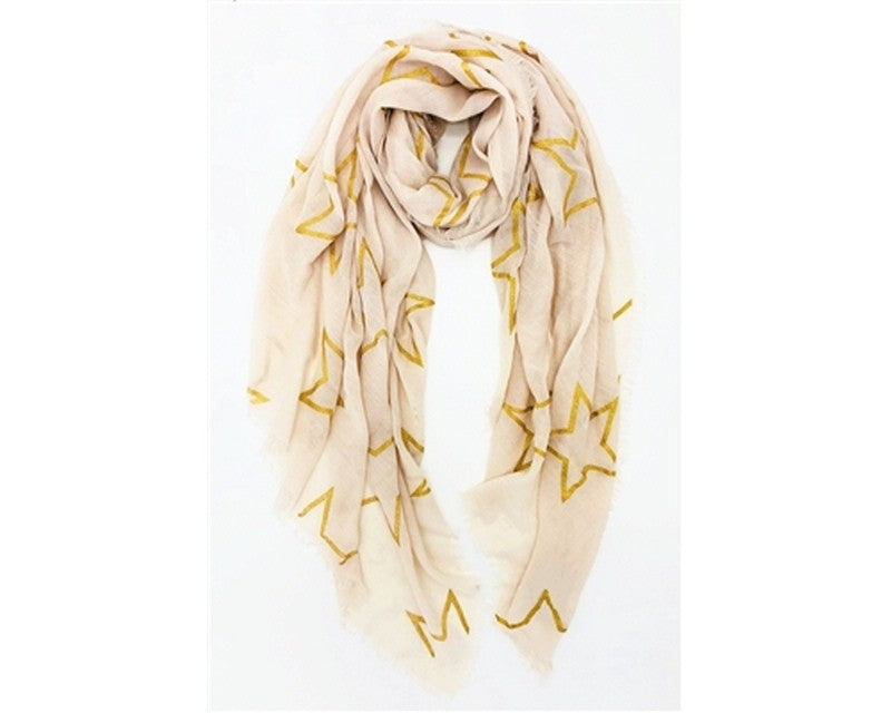 A815-STARS OUTLINE COTTON SCARF