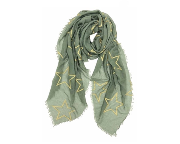 A815-STARS OUTLINE COTTON SCARF