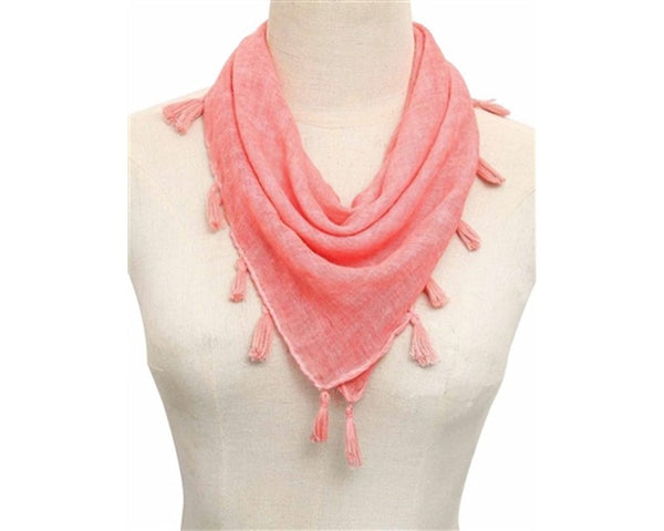 A783-STONEWASHED SQUARE SCARF W/ TASSELS- 13 COLORS!