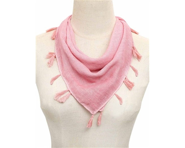 A783-STONEWASHED SQUARE SCARF W/ TASSELS- 13 COLORS!