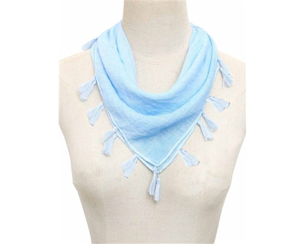 A783-STONEWASHED SQUARE SCARF W/ TASSELS- 13 COLORS!