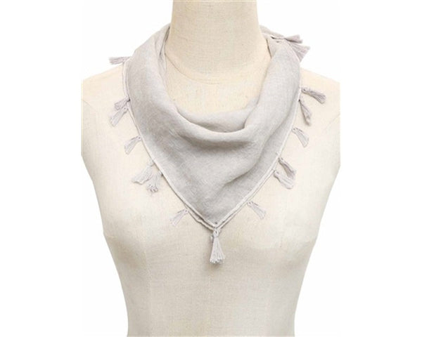 A783-STONEWASHED SQUARE SCARF W/ TASSELS- 13 COLORS!