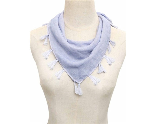 A783-STONEWASHED SQUARE SCARF W/ TASSELS- 13 COLORS!