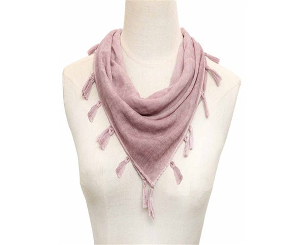 A783-STONEWASHED SQUARE SCARF W/ TASSELS- 13 COLORS!