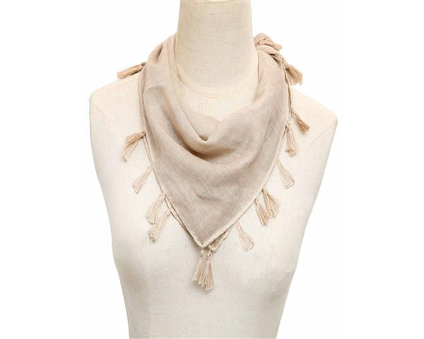 A783-STONEWASHED SQUARE SCARF W/ TASSELS- 13 COLORS!