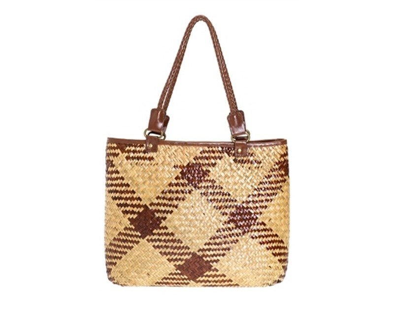 A917-2 TONE SEAGRASS STRAW HANDBAGS