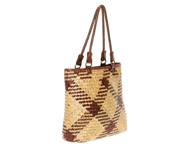 A917-2 TONE SEAGRASS STRAW HANDBAGS