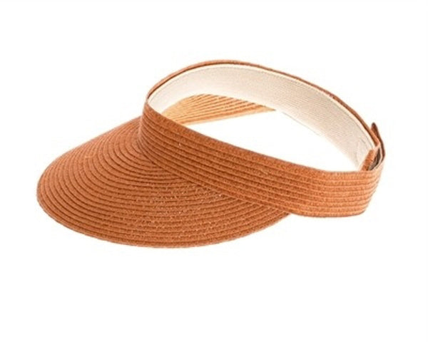 A529-SEWN BRAID STRAW SUN VISOR