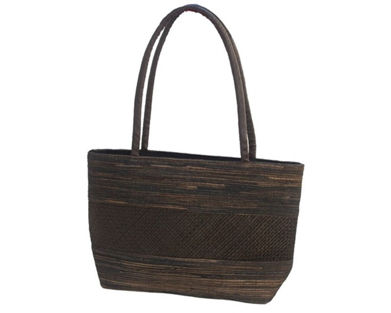 A925-BLENDED COLOR PALM LEAF HANDBAG