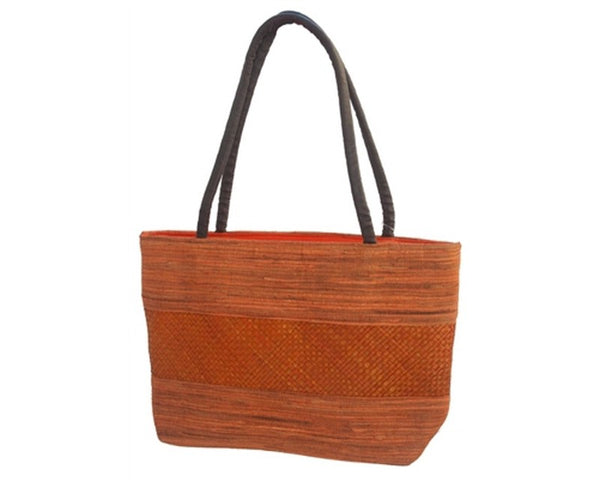 A925-BLENDED COLOR PALM LEAF HANDBAG