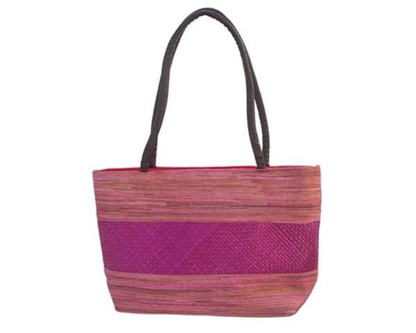 A925-BLENDED COLOR PALM LEAF HANDBAG