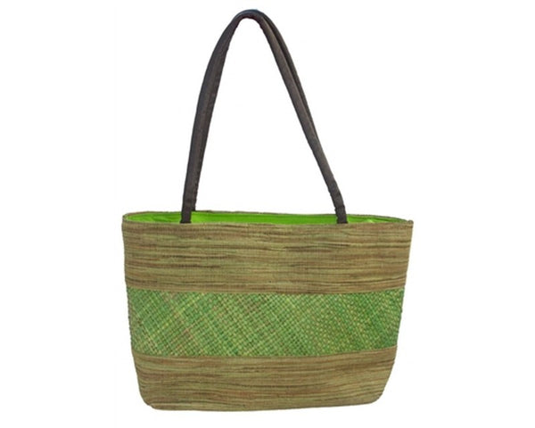 A925-BLENDED COLOR PALM LEAF HANDBAG