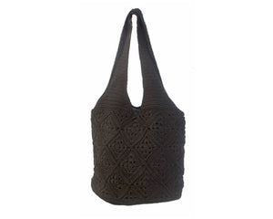 A941-NYLON CROCHET PATTERNED SHOULDER BAG