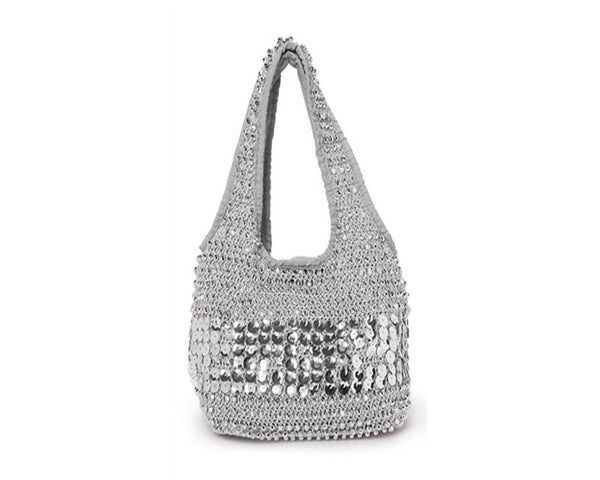 A943-SPARKLY BEADED CROCHET PURSE