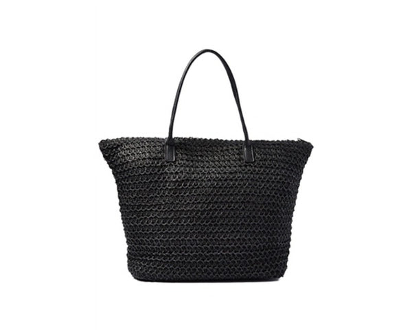 A896-CROCHETED STRAW SUMMER TOTE BAG