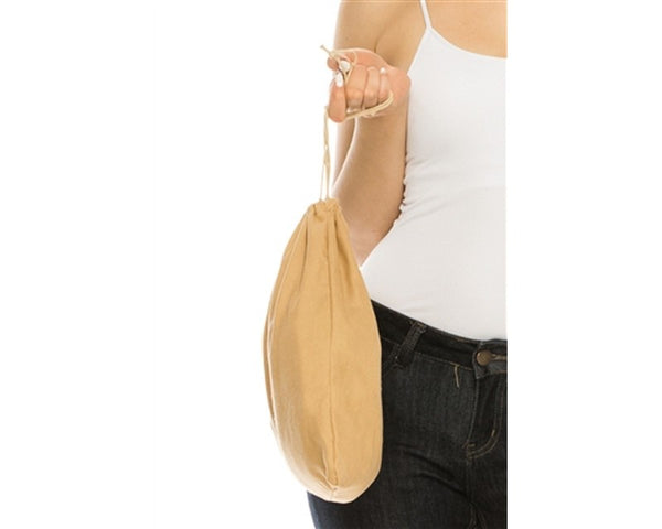 A882-COTTON MACRAME BAG W/ WOOD HANDLES