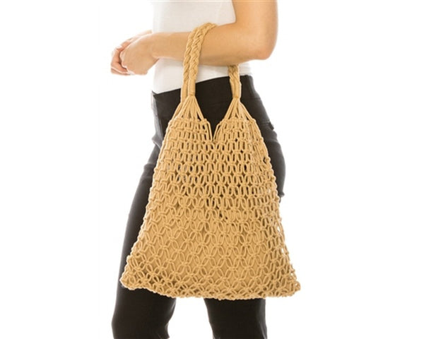 A884-COTTON MACRAME SHOULDER BAG
