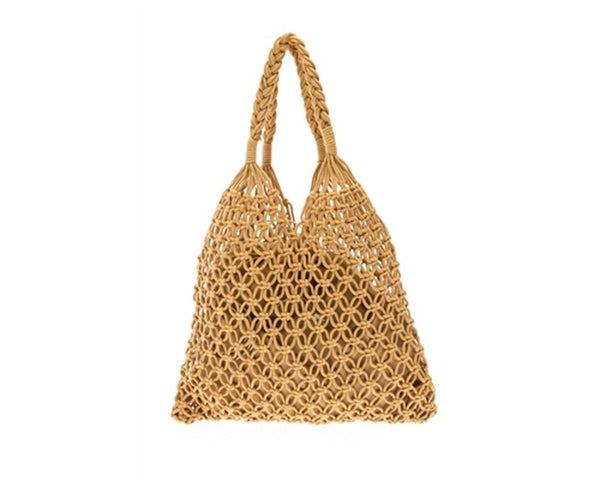 A884-COTTON MACRAME SHOULDER BAG