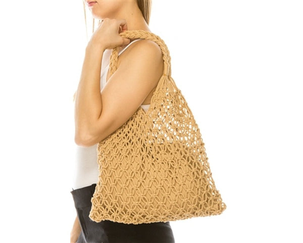 A884-COTTON MACRAME SHOULDER BAG