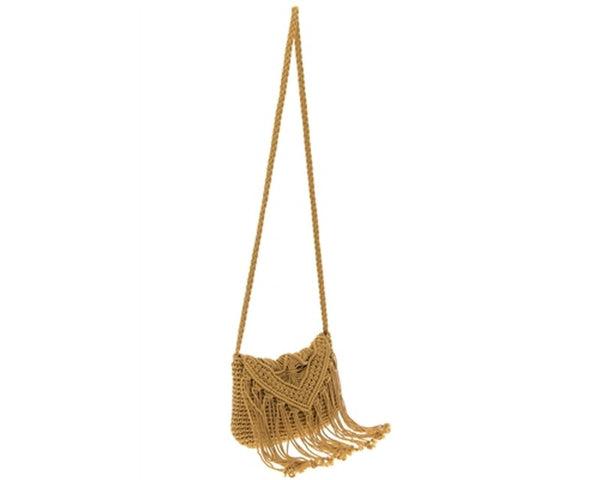 A886-COTTON MACRAME CROSSBODY PURSE