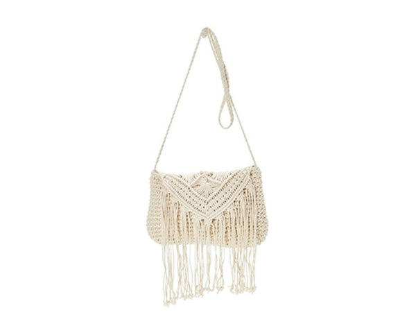 A886-COTTON MACRAME CROSSBODY PURSE