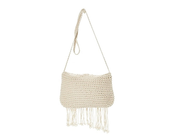 A886-COTTON MACRAME CROSSBODY PURSE