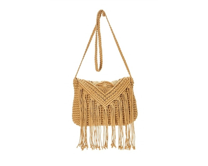 A886-COTTON MACRAME CROSSBODY PURSE