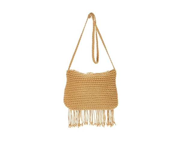 A886-COTTON MACRAME CROSSBODY PURSE