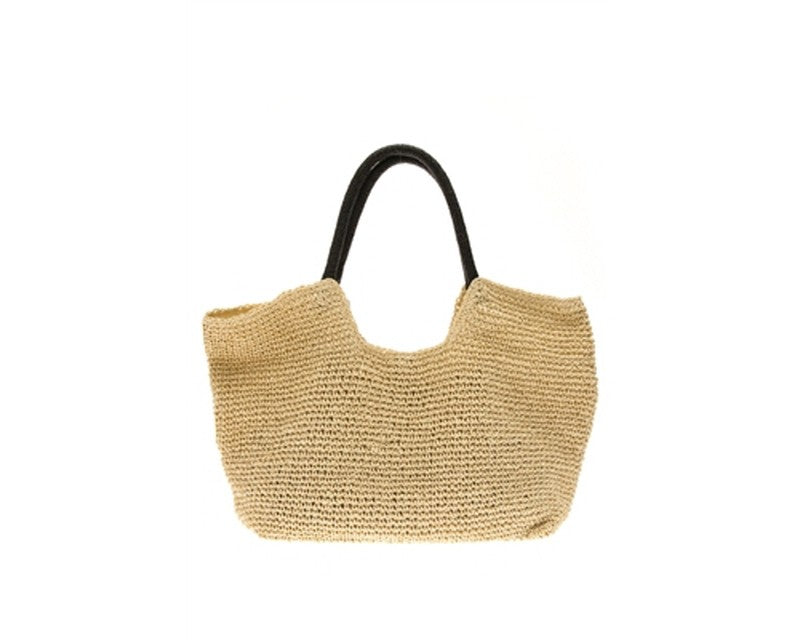 A876-TOYO STRAW CROCHET BEACH BAG