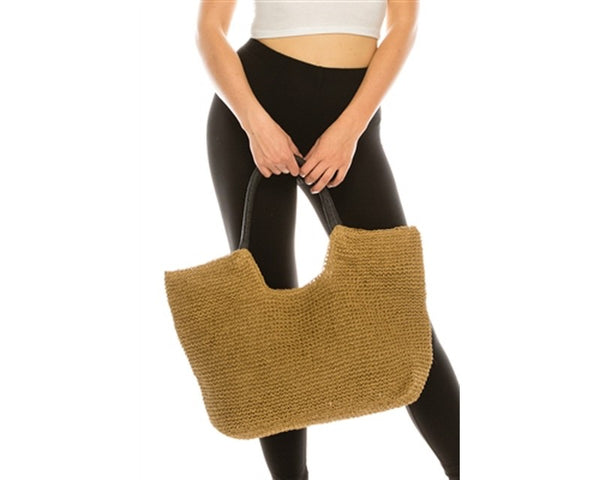 A876-TOYO STRAW CROCHET BEACH BAG