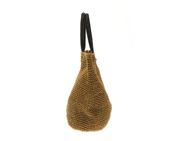 A876-TOYO STRAW CROCHET BEACH BAG