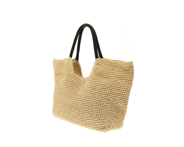 A876-TOYO STRAW CROCHET BEACH BAG