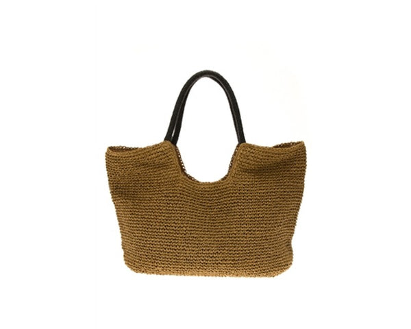 A876-TOYO STRAW CROCHET BEACH BAG