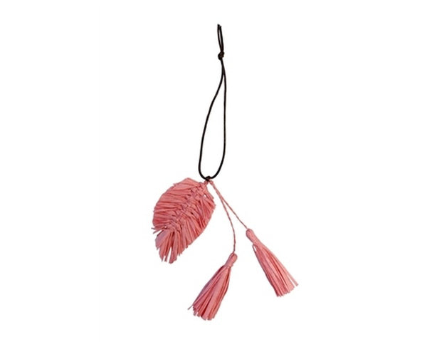 A870-TOYO STRAW CROCHET BEACH BAG WITH RAFFIA LEAF TASSELS