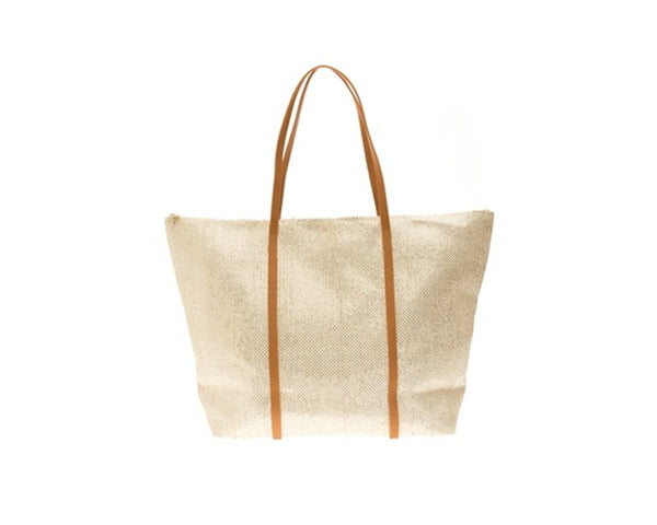 A878-SHIMMERY STRAW BEACH TOTE