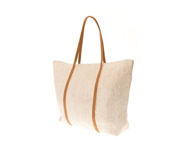 A878-SHIMMERY STRAW BEACH TOTE