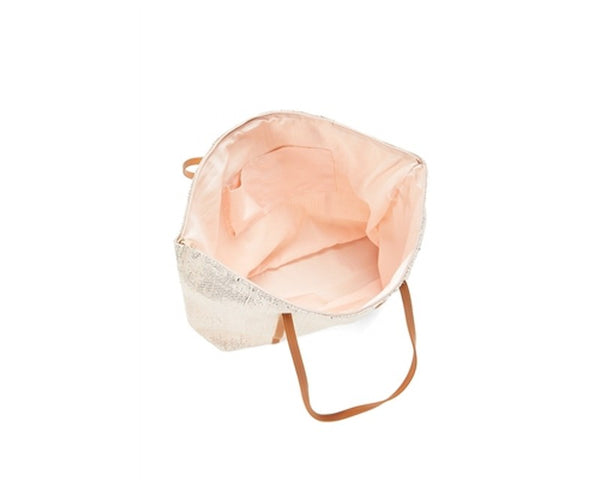 A878-SHIMMERY STRAW BEACH TOTE
