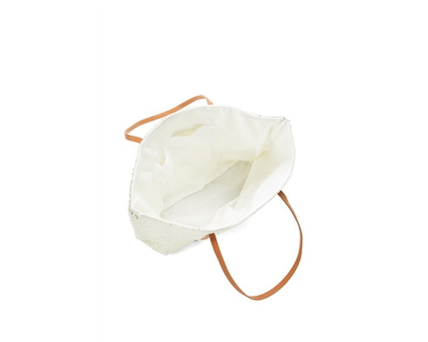 A878-SHIMMERY STRAW BEACH TOTE