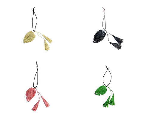A873-LEAF SHAPE STRAW TASSELS