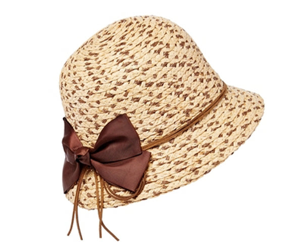 A476-RAFFIA STRAW BUCKET HAT WITH BOW