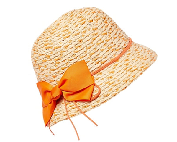 A476-RAFFIA STRAW BUCKET HAT WITH BOW