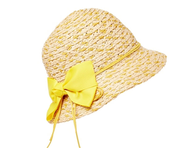 A476-RAFFIA STRAW BUCKET HAT WITH BOW