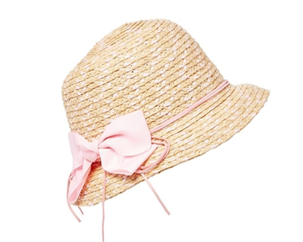 A476-RAFFIA STRAW BUCKET HAT WITH BOW