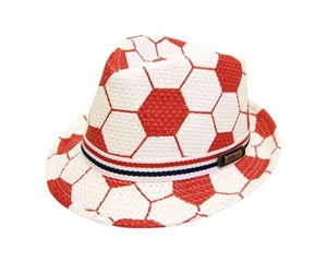 A729-CHILD'S SOCCER PRINT FEDORA